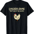 Chicken Game Don't Look At The Chicken Pattern Print T-Shirt Men Casual Daily Outdoor Round Neck Short Sleeve T Shirt Mens Top